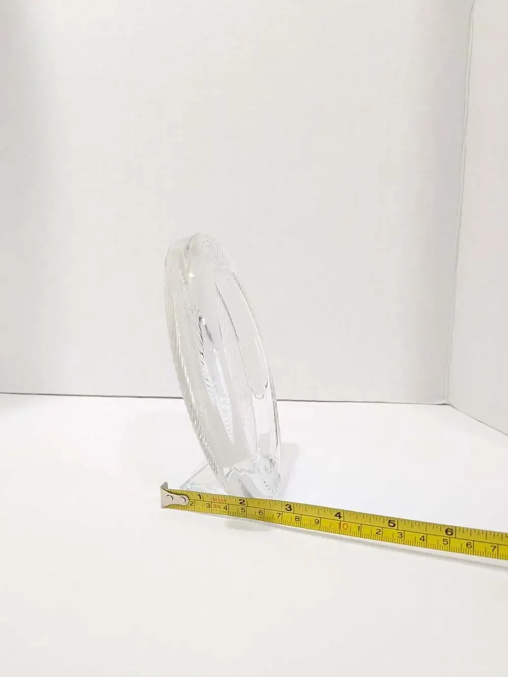 Vintage 1980s Mikasa Frame Heavy Crystal Oval Photo Frame Ribbed Glass Japan